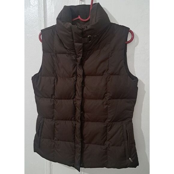 Eddie Bauer Down Vest Women Large Brown Puffer Winter Fall Spring 700 fill Goose - Picture 1 of 9